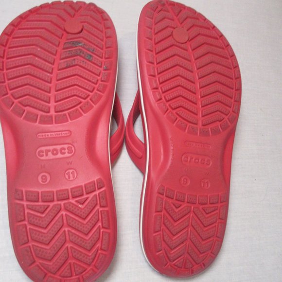 Unisex Red Crocs Flip Flops - Picture 5 of 6